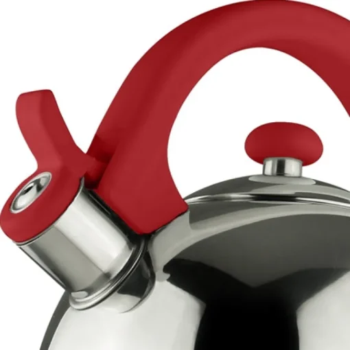 Acacia Red Stainless Steel 2.1Qts. Tea Kettle