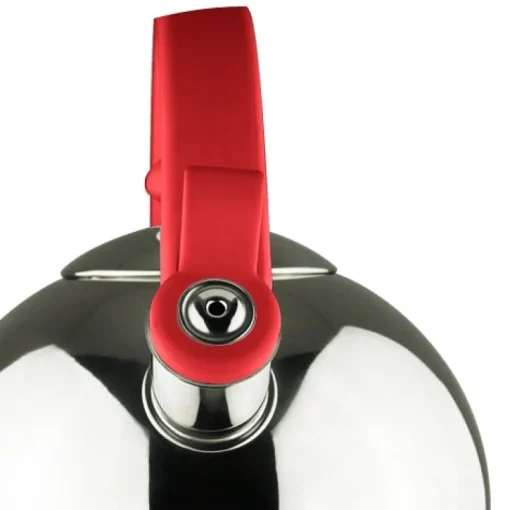 Acacia Red Stainless Steel 2.1Qts. Tea Kettle