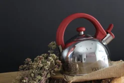 Acacia Red Stainless Steel 2.1Qts. Tea Kettle