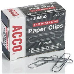 Acco Jumbo Paper Clips 100 pk (Pack of 10)