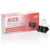 Acco Medium Black/Silver Binder Clips 12 each