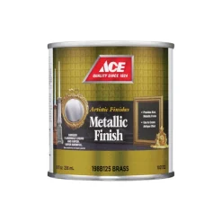 Ace Artistic Finishes Metallic Brass Solvent-based Paint Interior 688 g/L 1/2 pt (Pack of 6)