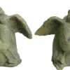 Ace Resin Painted Faux Moss Green Leaning Angel Statue (Pack of 2)