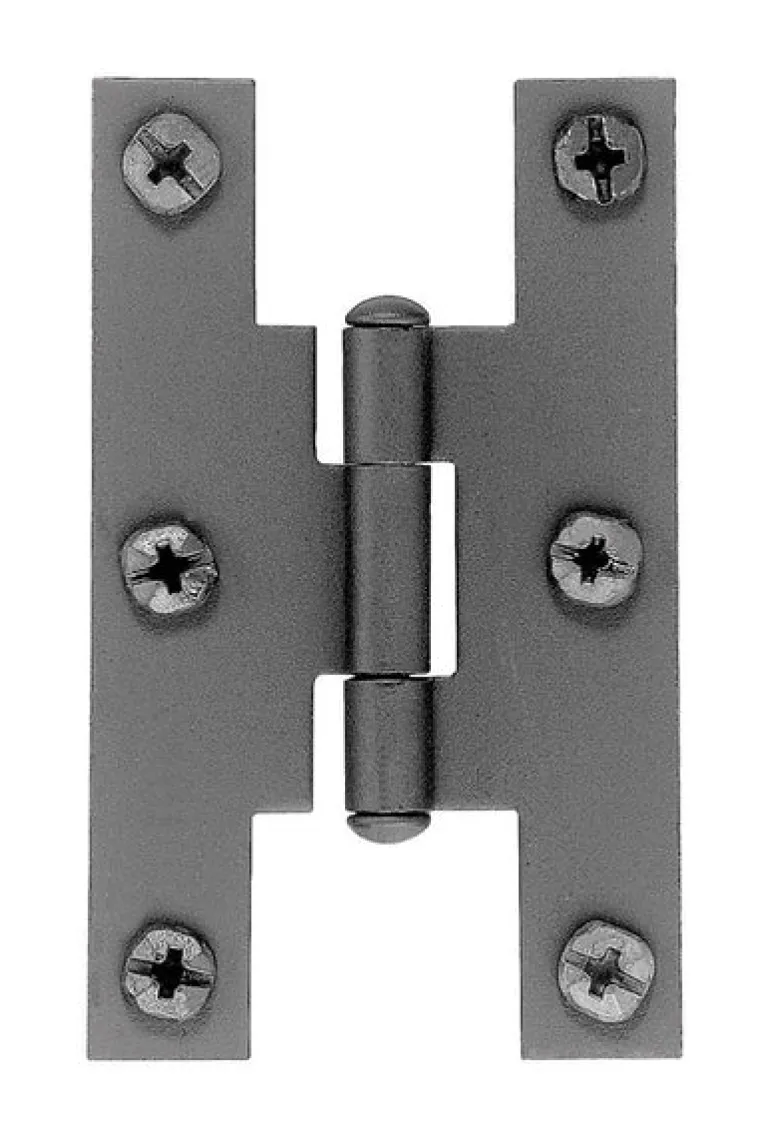 Acorn 1-13/16 in. W X 3 in. L Smooth Black Iron H Hinge 2 pk