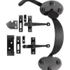 Acorn Matte Black Forged Iron Rim Latch