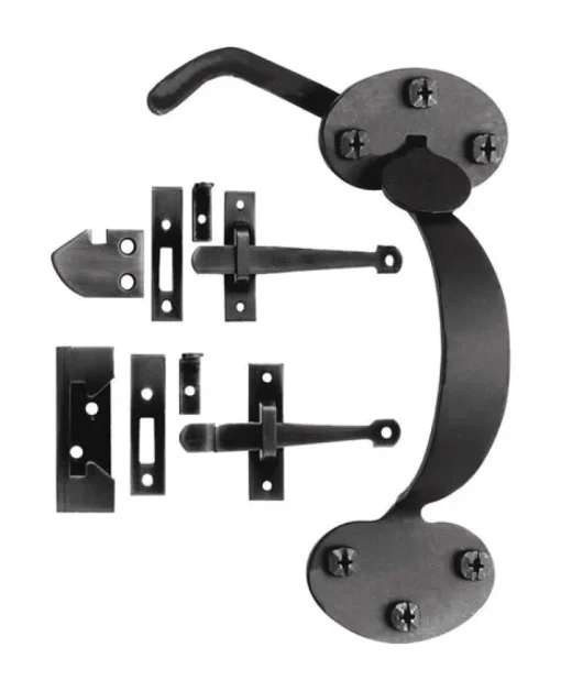 Acorn Matte Black Forged Iron Rim Latch
