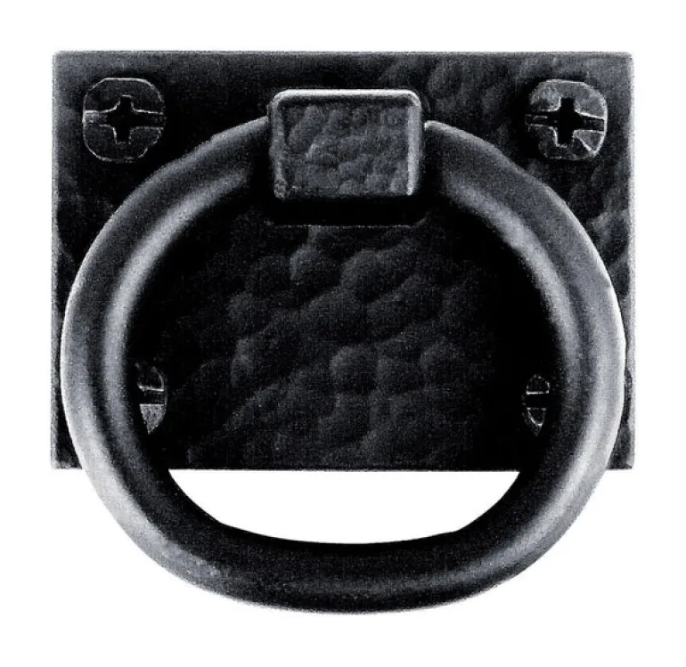 Acorn Ring Pull Square Cabinet Pull Ring Iron Black Black 1 pk