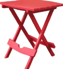 Adams & Co Quik-Fold Cherry Red Polypropylene Rectangular Resin Folding Side Table 25 lbs. Capacity