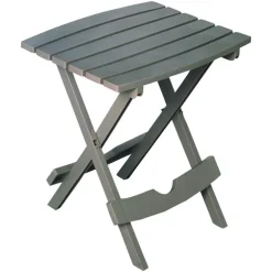 Adams Quik-Fold Gray Rectangular Resin Folding Side Table