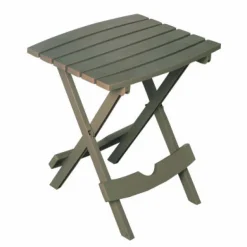 Adams Quik-Fold Gray Rectangular Resin Folding Side Table