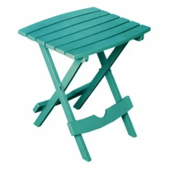 Adams Quik-Fold Teal Rectangular Resin Folding Side Table