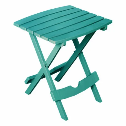 Adams Quik-Fold Teal Rectangular Resin Folding Side Table