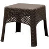 Adams Square Brown Polyresin Woven Side Table