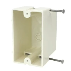 Allied Moulded FiberglassBOX New Work 18 cu in Rectangle Fiberglass 1 gang Switch Box Off White