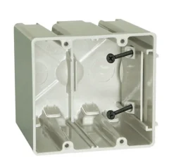 Allied Moulded SliderBox New and Old Work 42 cu in Square Polycarbonate 2 gang Outlet Box Beige