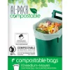 Al-Pack Compostable Clear Plastic Flat Top Closure 1.8 mil. Thick Compost Bag 13 gal. Capacity