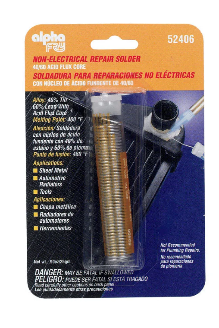 Alpha Fry 0.9 oz Acid Core Repair Solder 0.06 in. D Tin/Lead 40/60 1 pc