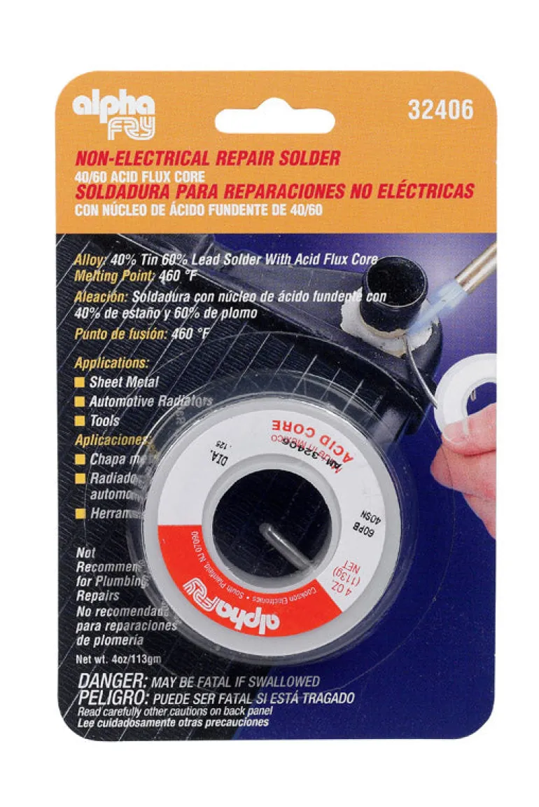 Alpha Fry 4 oz Acid Core Wire Solder 0.125 in. D Tin/Lead 40/60 1 pc