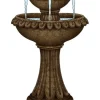 Alpine Polyresin Brown 24 in. H Pedestal Fountain