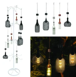 Alpine Assorted Glass 13 in. H Hanging LED Bulb Outdoor Solar Decor (Pack of 15)