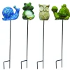 Alpine Ceramic Snail, Frog, Owl or Turtle 15 in. H Outdoor Stake (Pack of 12)