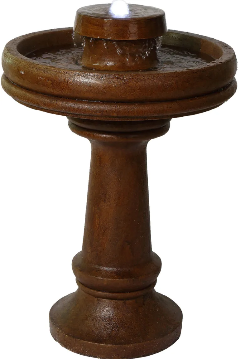 Alpine Corporation Tzl202 20 X 20 X 29 Bird Bath Fountain Wth Led Light