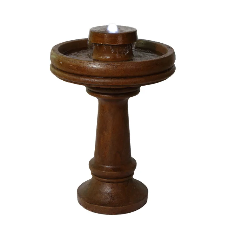 Alpine Corporation Tzl202 20 X 20 X 29 Bird Bath Fountain Wth Led Light