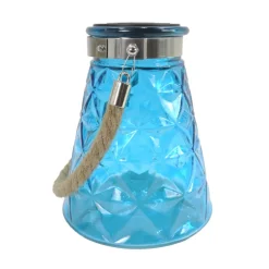 Alpine Glass Solar Hanging Lantern Assorted (Pack of 8)