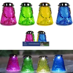 Alpine Glass Solar Hanging Lantern Assorted (Pack of 8)
