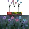 Alpine Metal Assorted 33 in. H Twin Hydrangea Solar Garden Stake (Pack of 12)