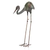 Alpine Multicolored Metal 31 in. H Crane Stake Statue