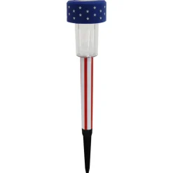 Alpine Multicolored Plastic 12 in. H Americana Solar Garden Stake (Pack of 24)
