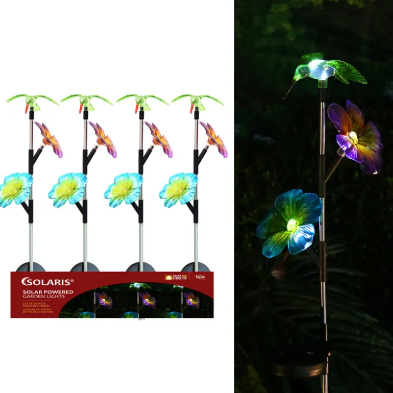 Alpine Plastic Multi-color 31 in. H Hummingbird Solar Garden Stake (Pack of 20)