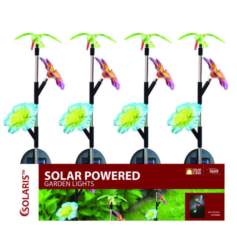 Alpine Plastic Multi-color 31 in. H Hummingbird Solar Garden Stake (Pack of 20)