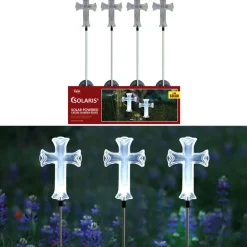 Alpine Plastic White 34 in. H Cross Outdoor Garden Stake (Pack of 20)