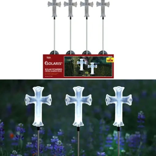 Alpine Plastic White 34 in. H Cross Outdoor Garden Stake (Pack of 20)