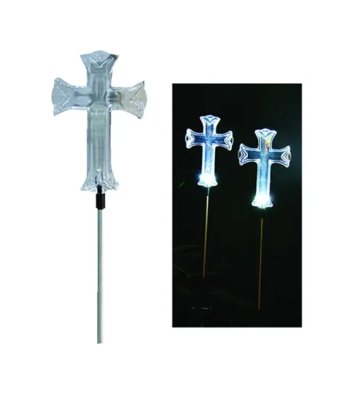 Alpine Plastic White 34 in. H Cross Outdoor Garden Stake (Pack of 20)