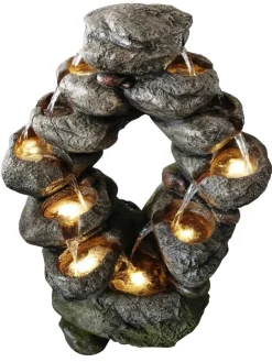 Alpine Polyresin Multi-color 31.3 in. H Abstract Fountain