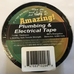 Amazing 2 in. W X 108 ft. L Black Plastic Plumbing & Electrical Tape
