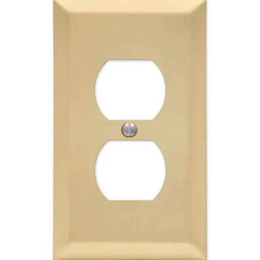 Amerelle 2 gang Stamped Steel Duplex Outlet Wall Plate 1 pk