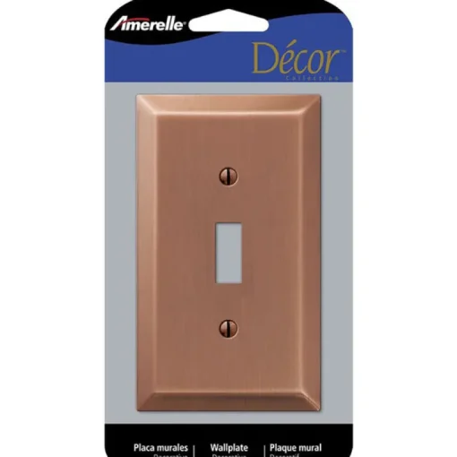 Amerelle Century Antique Copper 1 gang Stamped Steel Toggle Wall Plate 1 pk