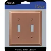 Amerelle Century Antique Copper 2 gang Stamped Steel Toggle Wall Plate 1 pk