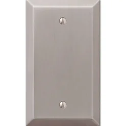 Amerelle Century Brushed Nickel 1 gang Stamped Steel Blank Wall Plate 1 pk
