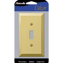 Amerelle Century Polished Bronze 1 gang Stamped Steel Toggle Wall Plate 1 pk
