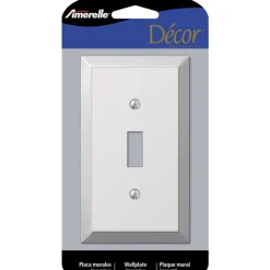 Amerelle Century Polished Chrome 1 gang Stamped Steel Toggle Wall Plate 1 pk