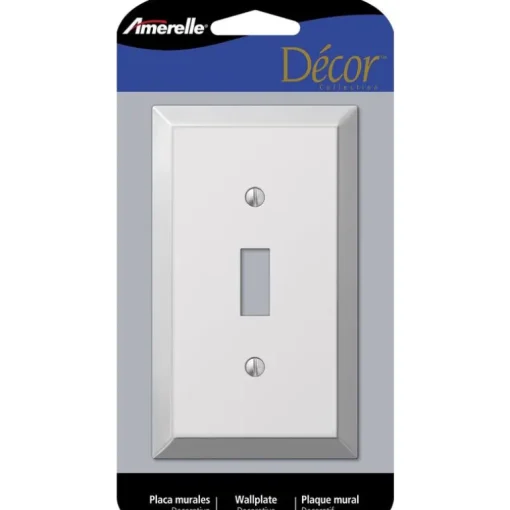 Amerelle Century Polished Chrome 1 gang Stamped Steel Toggle Wall Plate 1 pk