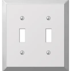 Amerelle Century Polished Chrome 2 gang Stamped Steel Toggle Wall Plate 1 pk