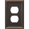 Amerelle Chelsea Aged Bronze 1 gang Stamped Steel Duplex Wall Plate 1 pk