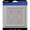 Amerelle Chelsea Brushed Nickel 2 gang Stamped Steel Toggle Wall Plate 1 pk