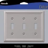 Amerelle Chelsea Brushed Nickel 3 gang Stamped Steel Toggle Wall Plate 1 pk